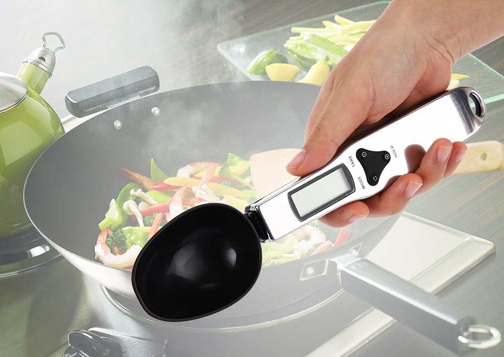 LCD Digital Kitchen Measuring Spoon Scale with 0.1g accuracy and removable spoon