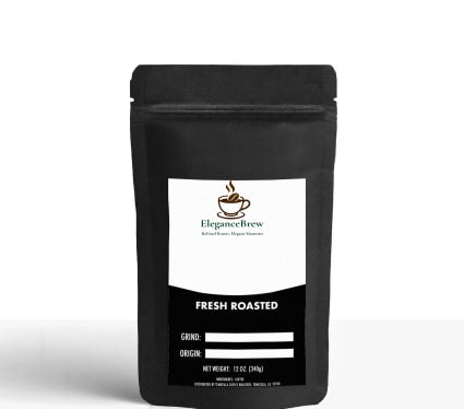 Asian Plateau Blend - Smooth Asian Coffee in black resealable bag with nutty, creamy notes from high-altitude Asian beans. 12 oz fresh roasted pack.