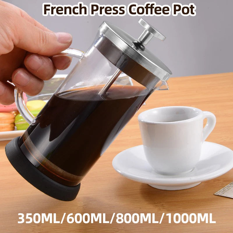 350/600/800/1000ml French Press Coffee Pots Hand Brewing Coffee Filter Press Pot Multifunctional Brewings Tea Milk Pot Tools