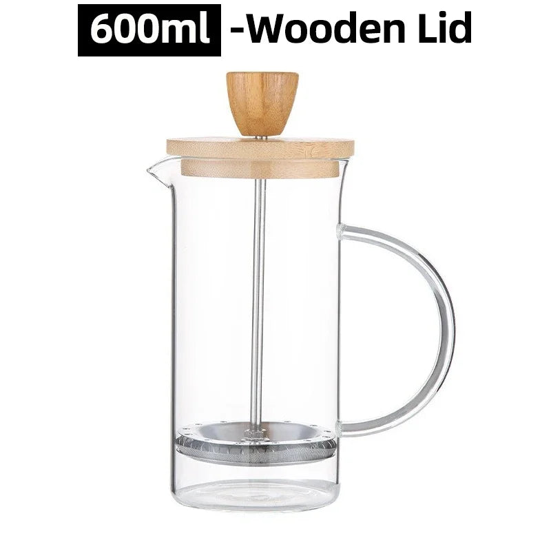 350/600/800/1000ml French Press Coffee Pots Hand Brewing Coffee Filter Press Pot Multifunctional Brewings Tea Milk Pot Tools