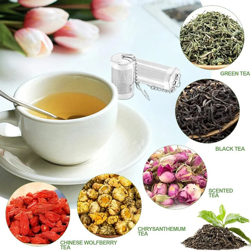 4PCS Tea Infusers For Loose Tea,Tea Filter With Lid,Stainless Steel Tea Strainer With Chain Hook,Large Tea Strainer Ball Durable