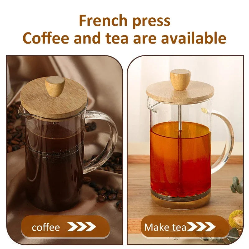 350/600/800/1000ml French Press Coffee Pots Hand Brewing Coffee Filter Press Pot Multifunctional Brewings Tea Milk Pot Tools