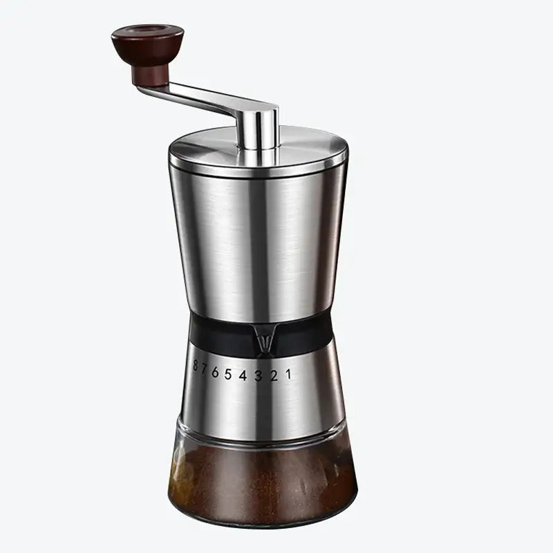 Lightweight manual coffee grinder for camping, hiking, and home brewing
