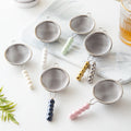 Tea Strainer with Ceramic Handle Reusable Stainless Steel Fine Leak Mesh Sieve Spice Tea Leaf Coffee Filters Teapot Accessories
