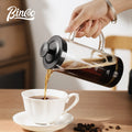 Bincoo Manual Milk Frother Glass Milk Foamer Coffee Pot Heat Resistant Glass Mesh French Press Coffee Maker Mixer Kitchen Tool