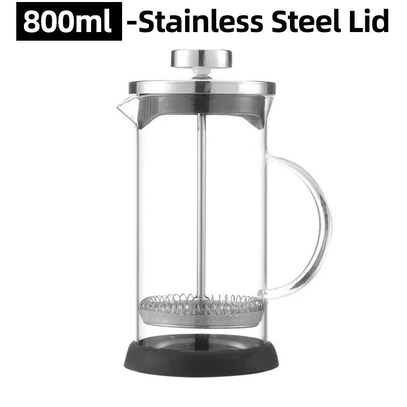 350/600/800/1000ml French Press Coffee Pots Hand Brewing Coffee Filter Press Pot Multifunctional Brewings Tea Milk Pot Tools