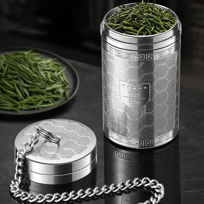 Tea Strainers For Loose Tea Stainless Steel Tea Infuser With Threaded Lid Extended Chain Hook Tea Strainer Loose Tea Holder