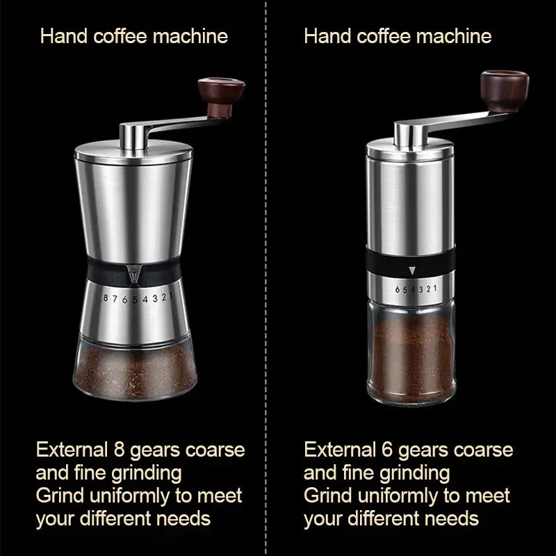 Lightweight manual coffee grinder for camping, hiking, and home brewing