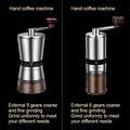 Classic style coffee grinder with adjustable grind settings for espresso or French press
