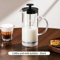 Bincoo Manual Milk Frother Glass Milk Foamer Coffee Pot Heat Resistant Glass Mesh French Press Coffee Maker Mixer Kitchen Tool