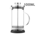 350-1000ML French Press Coffee Pots With Filter High Borosilicate Glass Heat-Resistant Coffee Brewer Milk Foam Frother Pots