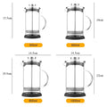 350-1000ML French Press Coffee Pots With Filter High Borosilicate Glass Heat-Resistant Coffee Brewer Milk Foam Frother Pots
