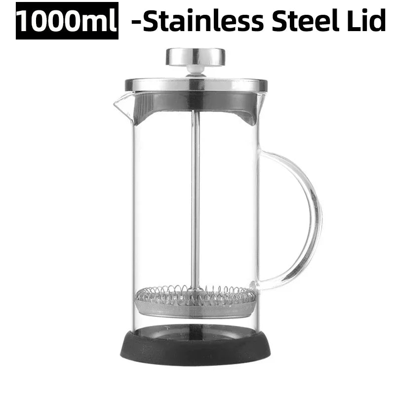 350/600/800/1000ml French Press Coffee Pots Hand Brewing Coffee Filter Press Pot Multifunctional Brewings Tea Milk Pot Tools