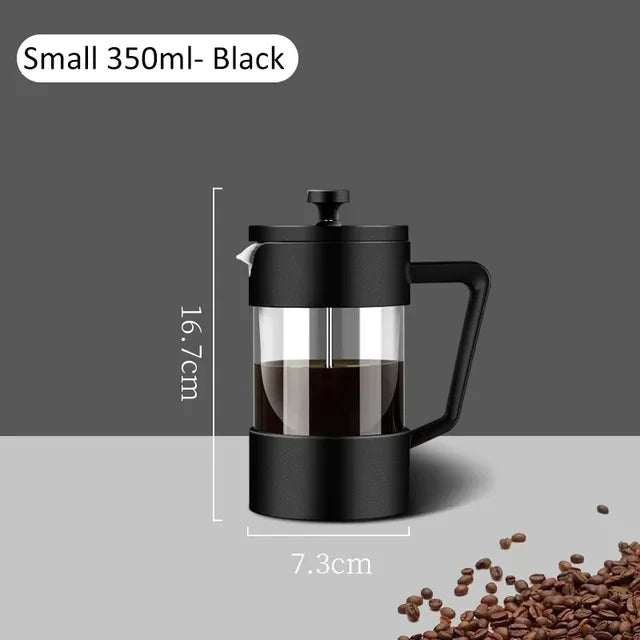 350ML/600ML/1000ML French Press Coffee Maker High Borosilicate Glass House Coffee Brewer Milk Foam Frother Coffee Accessories