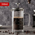 350ML/600ML Glass French Press Heat-resistant Double-layer Filter Coffee Pot Household Filter Shared Pot Coffee Tool With Filter