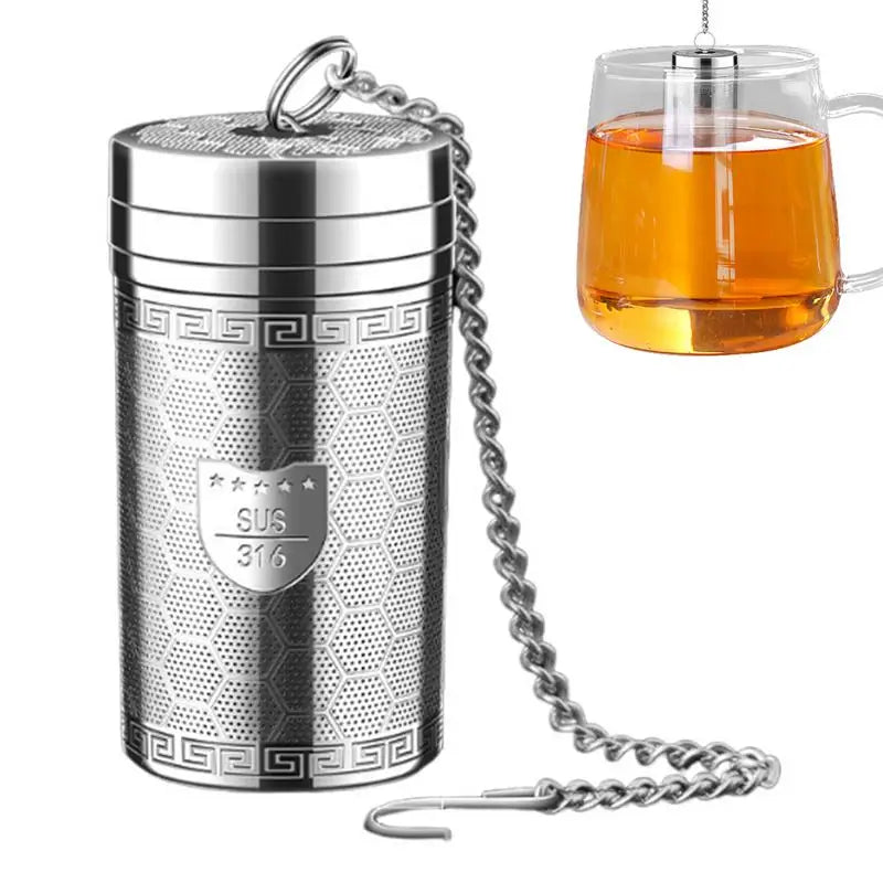 Tea Strainers For Loose Tea Stainless Steel Tea Infuser With Threaded Lid Extended Chain Hook Tea Strainer Loose Tea Holder