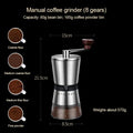 Portable hand coffee mill with adjustable settings for home use
