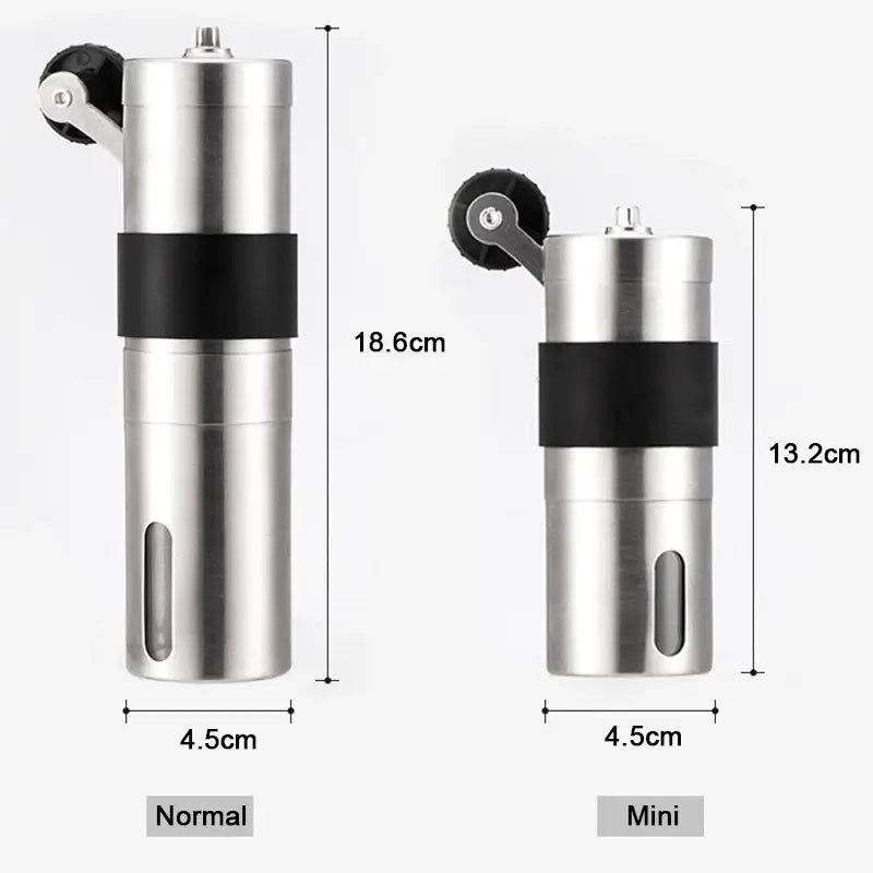 Mini manual coffee grinder with conical burr for fresh espresso beans