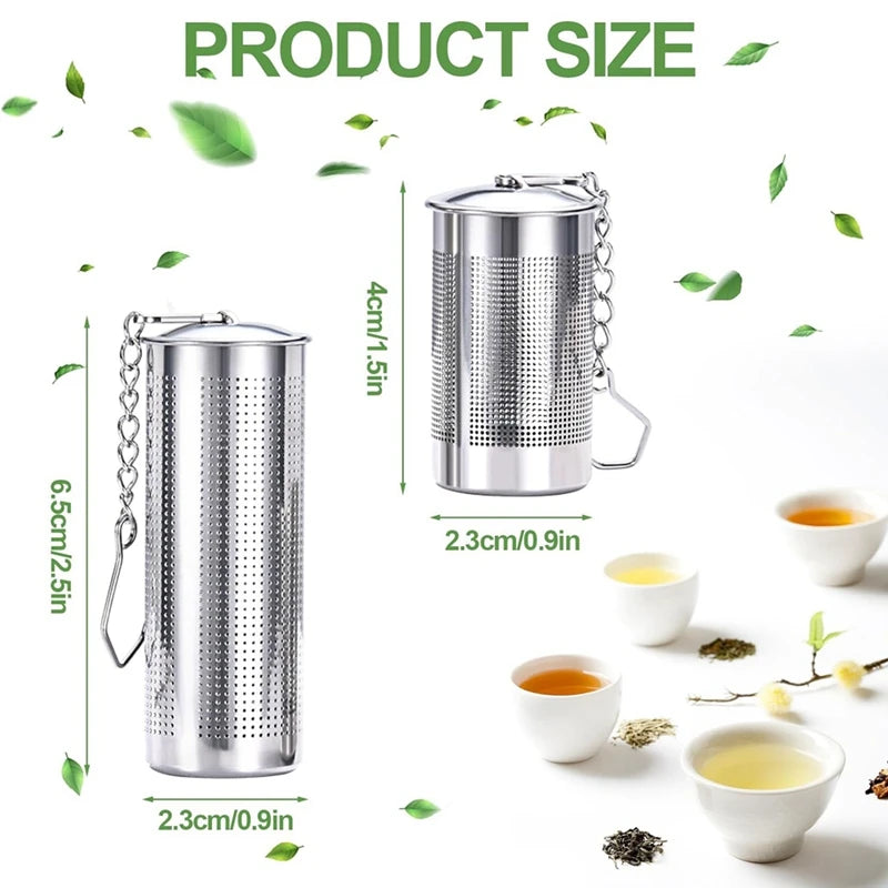 4PCS Tea Infusers For Loose Tea,Tea Filter With Lid,Stainless Steel Tea Strainer With Chain Hook,Large Tea Strainer Ball Durable