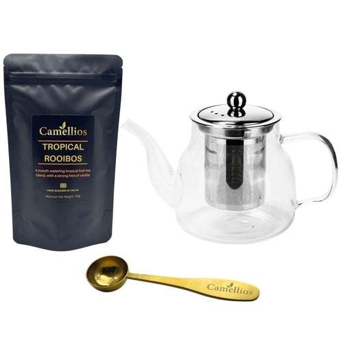 Loose Leaf Tea Set with teapot, cups, and infuser for brewing premium tea