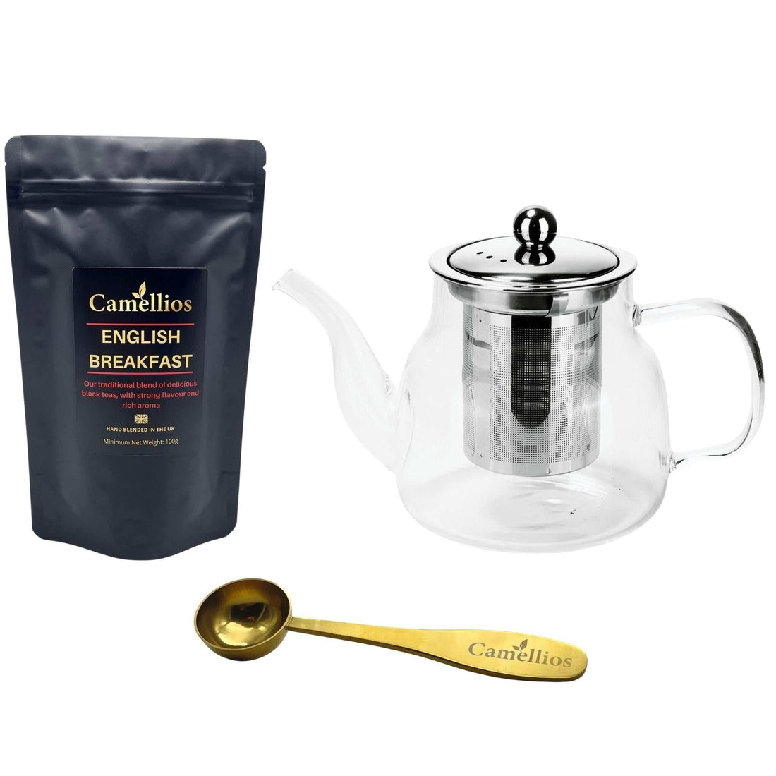 Loose Leaf Tea Set with teapot, cups, and infuser for brewing premium tea