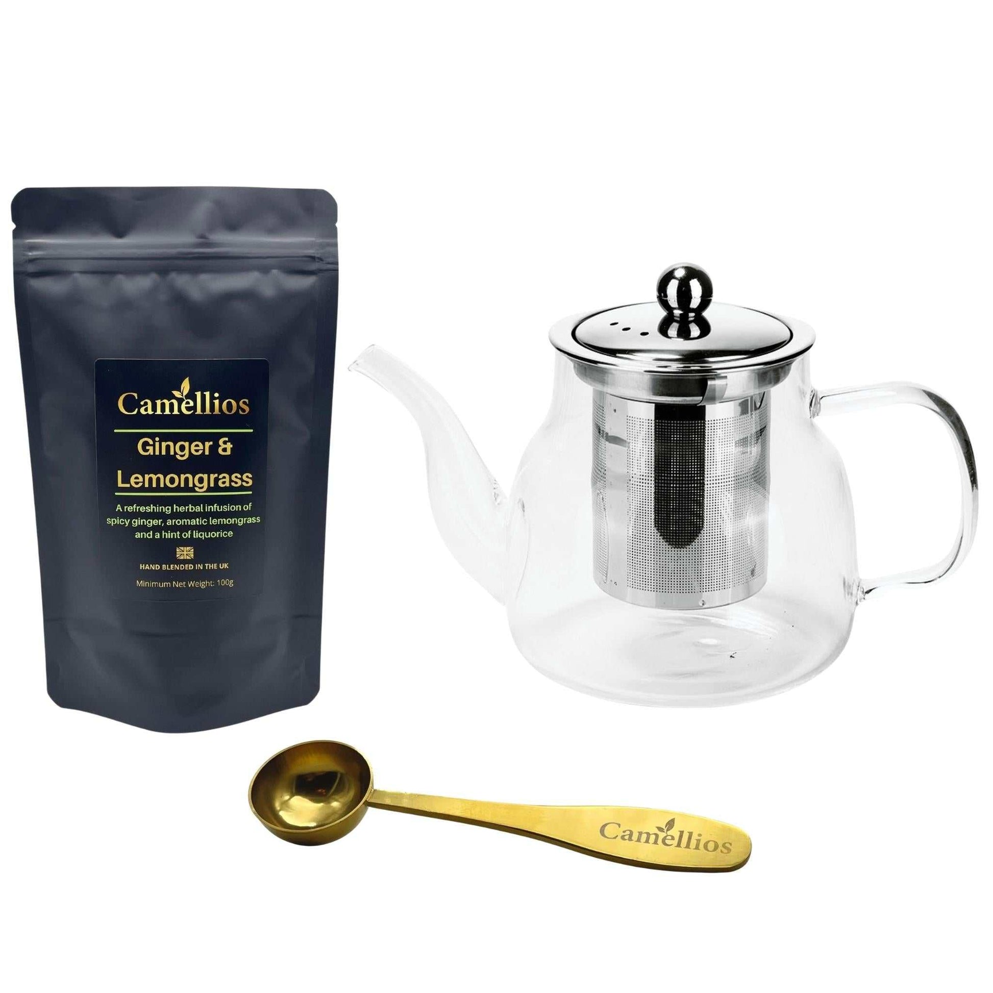 Loose Leaf Tea Set with teapot, cups, and infuser for brewing premium tea