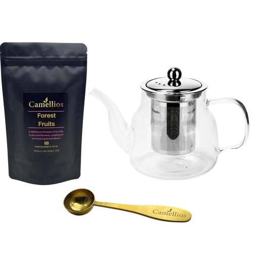 Loose Leaf Tea Set with teapot, cups, and infuser for brewing premium tea