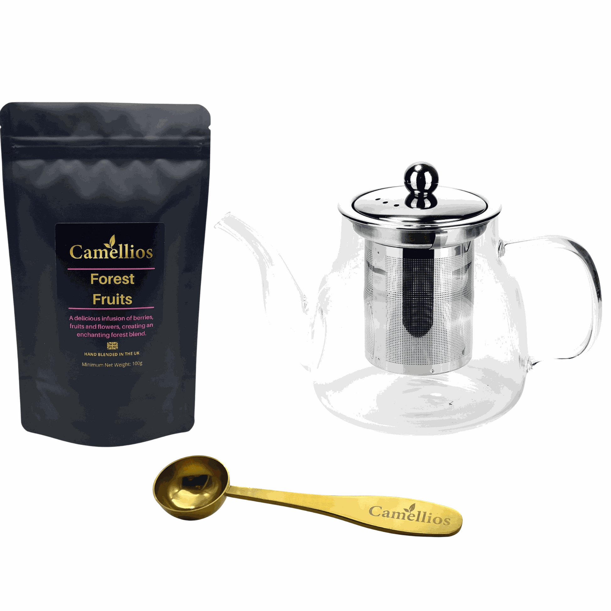 Loose Leaf Tea Set with teapot, cups, and infuser for brewing premium tea