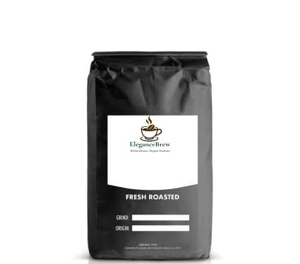 Elegance Brew Breakfast Blend coffee bag featuring bright, balanced, and beautifully smooth medium roast from Central and South American beans.